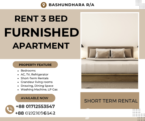 3Bed Room Serviced Apartment RENT in Bashundhara R/A.